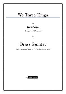 Traditional - We Three Kings - Brass Quintet
