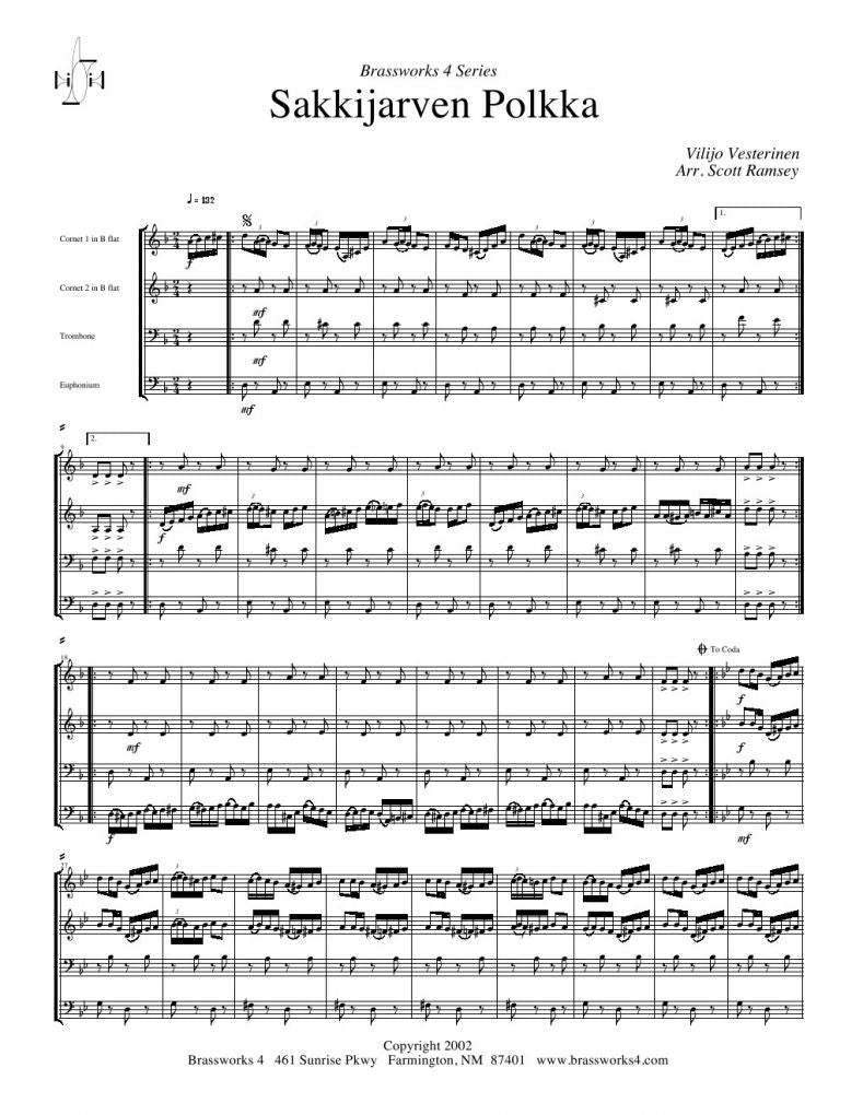 Vesterinen - Sakkijarven Polkka - Brass Quartet