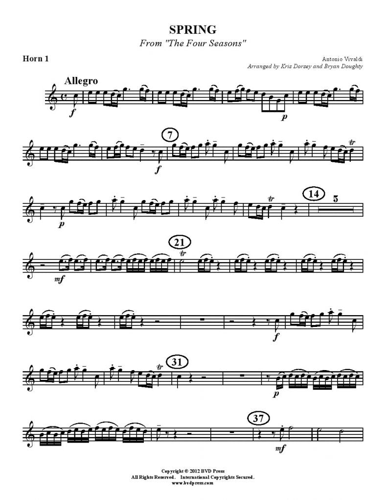 Vivaldi - Spring - Horn Quartet