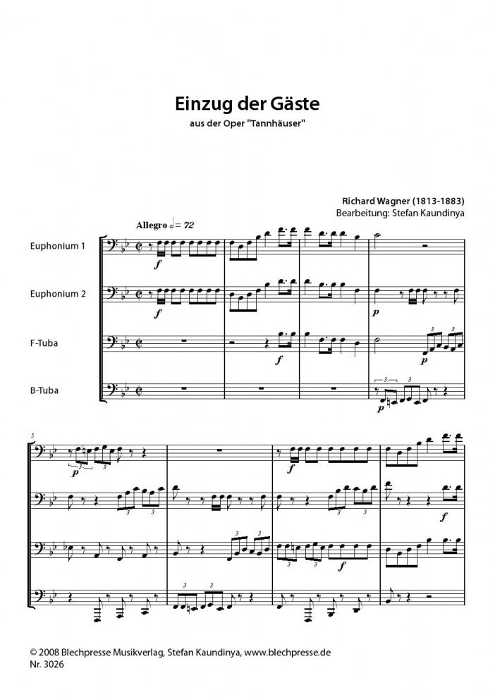 Wagner - Entry of the Guests - Tannhauser - Tuba Quartet
